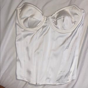 WHITE SATIN CORSET